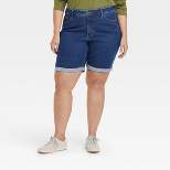 Women's Plus Size High-Rise Jean Shorts - Ava & Viv™ 