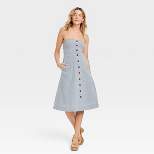 Women's Sleeveless Denim Corset Midi Sundress - Universal Thread™