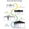 10x10 Pop Up Canopy Tent Outdoor Canopy Heavy Duty Commercial Instant Tent Shelter with 1 Removable Sidewall - 2 of 4