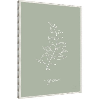 Sylvie Beaded White Framed Botanical Canvas Wall Art