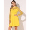 Allegra K Women's Heart Mesh Sheer Long Sleeve Gothic Cocktail Skater Party Dress - 2 of 4
