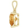 Pompeii3 9mm Citrine Women's Heart Pendant in 14k Gold Necklace 6mm Tall - 3 of 4