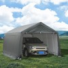 Outsunny 12'x20' Carport Extra Large Upgraded Heavy Duty Car Canopy Truck SUV Boat Shelter w/ Sidewalls UV-Treated Cover for Garden, Party, Gray - 2 of 4