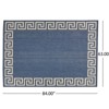 FONTOI Woven Area Rugs, Geometric Rugs with Border Design, Floor Mat Carpet for Backyard Deck Porch, Indoor and Outdoor, Navy Blue, 84"*0.16"*63" - 3 of 4