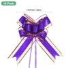 Unique Bargains Plastic Gold Edge Satin Decorations Gift Wrap Bows Pull Bows 10 Pcs - 3 of 4
