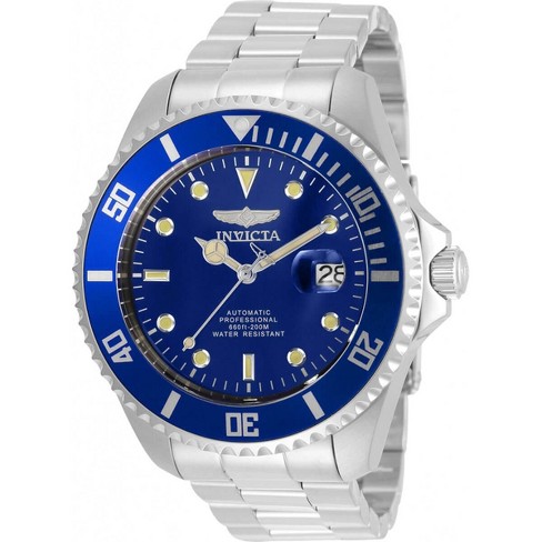 Invicta Men s Automatic Watch Pro Diver Blue Dial Ss Bracelet Date Display 35718 Target