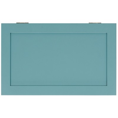 Haina Blue Wooden Rectangular Laundry Hamper