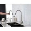 Modern Stainless Steel Single Handle High Arc Kitchen Faucet with Pull-Out Sprayer and Deck Plate - 3 of 4