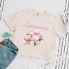 Simply Sage Market Women's Louisiana Flower Colorful Short Sleeve Relaxed Fit Cropped Tee - 3 of 3
