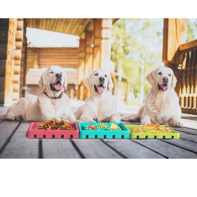 Multicolor Slow Feeding Dog Mat and Tray Set with Suction