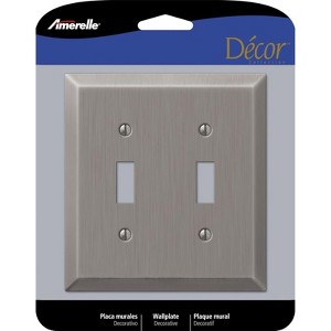 Amerelle Century Antique Nickel 2 gang Stamped Steel Toggle Wall Plate 1 pk - 1 of 1