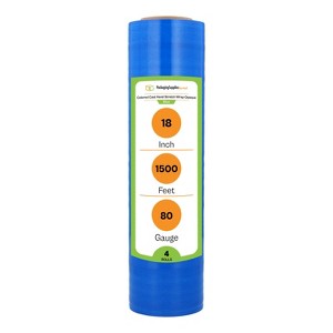 PSBM 4 Rolls Dark Blue 18" x 1500 Ft. 80 Gauge Cast Hand Pallet Stretch Wrap - 1 of 4