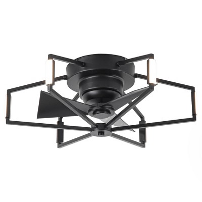 Parrot Uncle 21" Modern Black Bladeless Ceiling Fans with Light and Remote