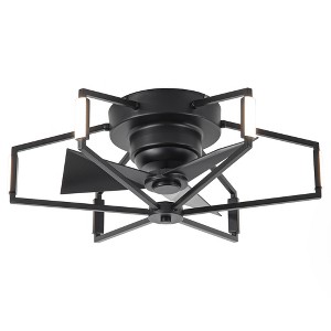 Parrot Uncle 21" Modern Black Bladeless Ceiling Fans with Light and Remote - 1 of 4