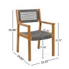 Patio Arm Chairs Set Of 2,Arm Chairs With Rope Seat,Outdoor Rope Chairs,Arm Chairs Set For Patio,Backyard,Garden-Cuddlewood - 4 of 4