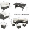 Acekool 7-Piece Outdoor Patio Furniture Set with Grey PE Rattan, Cushions & Glass Table for Porch, Balcony & Backyard - 2 of 4