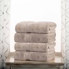 Luxury Cotton Heavyweight Ultra-Plush Bath Towel Set of 4 by Blue Nile Mills - 2 of 4