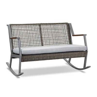 Calvin Two Seat Rocker Gray - Real Flame