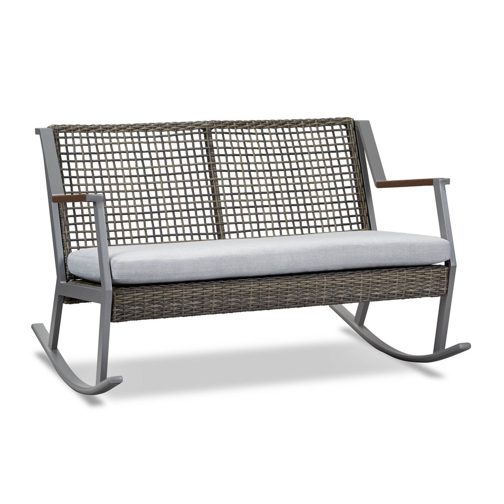 Photos - Garden Furniture RealFlame Calvin Two Seat Rocker Gray - Real Flame 