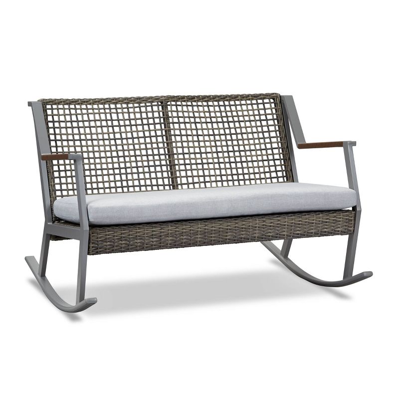 Calvin Two Seat Rocker Gray - Real Flame, 1 of 8
