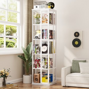 Besiost Corner 4-5 Tiers Display Shelves, Freestanding Rotating Bookshelf - 1 of 4