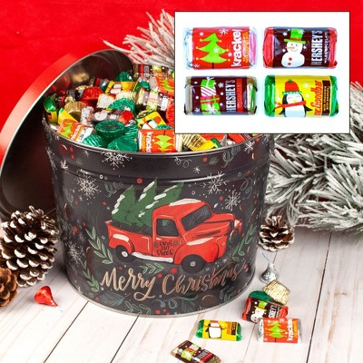 920 pcs Christmas Gift Tin with Hershey's Holiday Chocolate Candy Mix (14 lb)