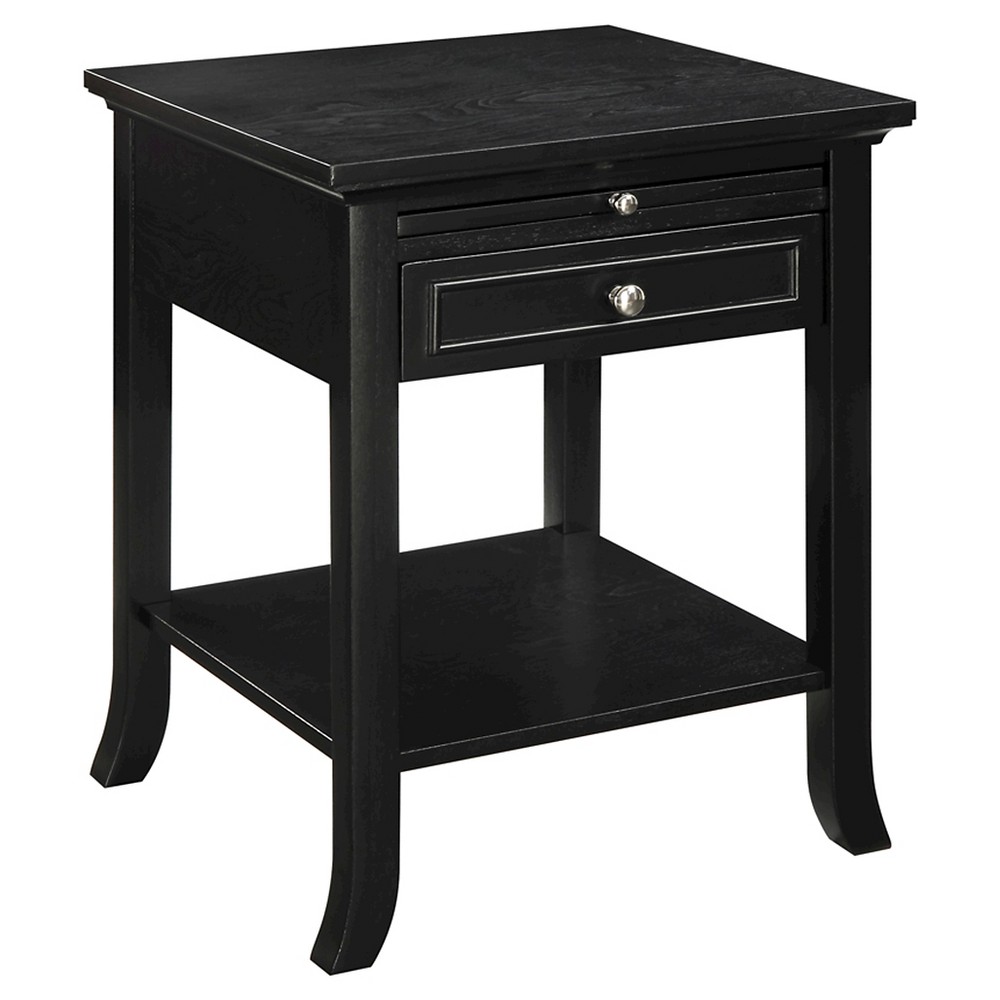 American Heritage Logan End Table with Drawer/Slide Black - Breighton Home -  51955909