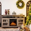 Costway 58'' Fireplace TV Stand W/18'' 1500W Electric Fireplace up to 65'' Grey - 4 of 4