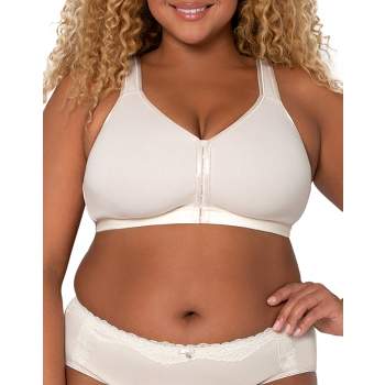 Curvy Couture Women's Cotton Luxe Front and Back Close Wireless Bra