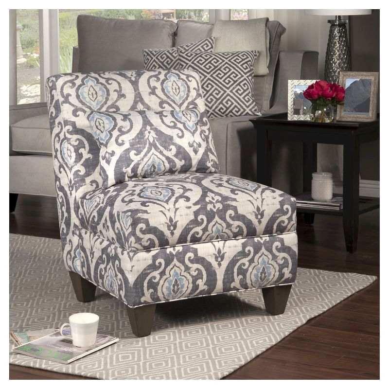 Blue Slate Collection Accent Chair Gray/Light/Large Damask - HomePop, 4 of 13