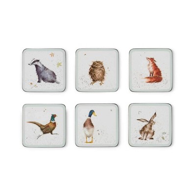 Pimpernel Wrendale Designs Coasters, Set of 6 - Decorative Drink Coasters with Cork Backing, 5mm Thick Board