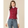 INSPIRE CHIC Women's Buttoned Washed Denim Vest with Faux Chest Flap Pockets - 2 of 3