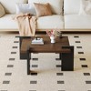 Walnut-colored MDF coffee table, suitable for modern minimalist living rooms and leisure areas, with product dimensions of 31.5*31.5*16.6inches. - 2 of 4