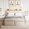 Upholstered Platform Bed Frame with Storage Headboard, Charging Station & 2 Drawers – Noise-Free - 3 of 4