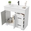 EROMMY 36" Single Bathroom Vanity With Ceramic Top And Faucet, Bathroom Vanity With Drawers And Cabinet - 2 of 4