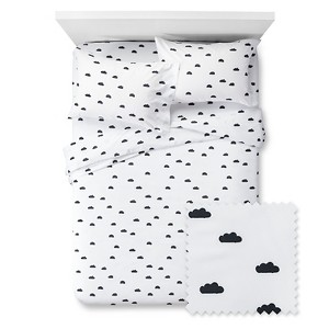 Clouds Sheet Set - Pillowfort , Size: TWIN, Black