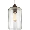 Possini Euro Design Bronze Mini Pendant 5 1/4" Wide Modern LED Clear Glass Cylinder Shade for Dining Room Living House Kitchen Island High Ceilings - 3 of 4