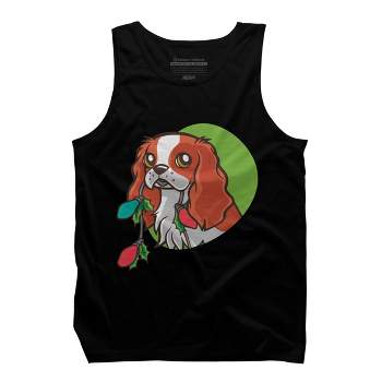 Men's Design By Humans Super Cute Dog Paws Print Christmas Tree T-Shirt By rasok Tank Top