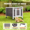 VEVOR Outdoor Cat House Weatherproof, Feral Cat Shelter for Multiple Cats, Outdoor Wooden Cat Rabbit House with PVC Door Flaps and Open Roof - 3 of 4
