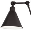 360 Lighting Wray Industrial Wall Lamp Rich Bronze Hardwire 6" Light Fixture Adjustable Up Down Cone Shade for Bedroom Bathroom Reading Living Room - 3 of 4