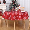 Christmas Tablecloth - Waterproof & Wrinkle-Resistant with Snowflake Pattern - Red/Green/Blue Holiday Dining Table Covers - 2 of 4