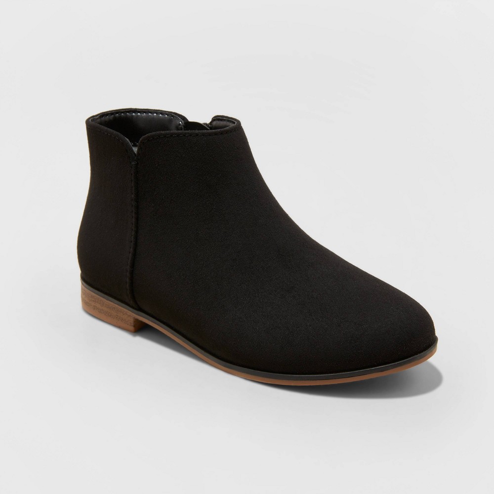 Girls' Opal Zipper Booties - Cat & Jack™ Black Onyx 4