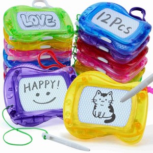 Joyfy 12 Pcs Mini Magnetic Drawing Board, 6 Erasable Keychain Drawing Board, Writing Pad Boys and Girls Classroom Prize, Birthday Goodie Bag Stuffers - 1 of 4