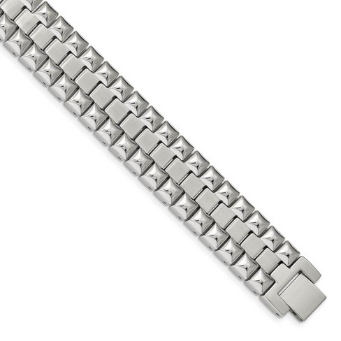 Black Bow Jewelry 17mm Stainless Steel Brushed & Polished Heavy Link Bracelet, 8.25 Inch - image 1 of 4