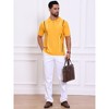 INSPIRE CHIC Men's Striped Knit Chest Pocket Short Sleeve Golf Polo Shirts - 2 of 4