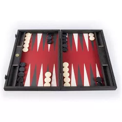 Oveelando Backgammon Magnetic Game Travel Case Outside with Black Leatherette for Kids and Family 