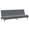 vidaXL 2-Seater Dark Gray Velvet Sofa Bed with Footstool - Convertible Couch for Living Room/Office, Sturdy Wooden Frame, 242.5 lb Capacity - 3 of 4