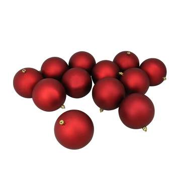 Northlight 12ct Shatterproof Matte Christmas Ball Ornament Set 4" - Red