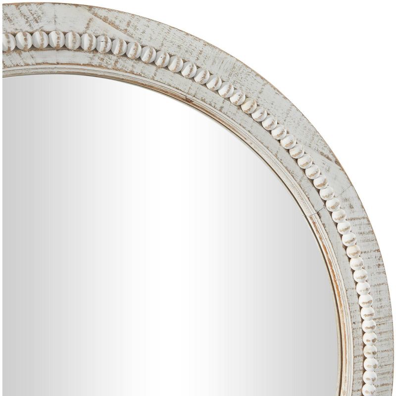 Wood Distressed Wall Mirror with Beaded Detailing - Olivia & May, 3 of 6