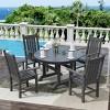 WestinTrends 5 Piece Outdoor Patio Dining Set Outdoor Round Table and Armchair Set - 2 of 2